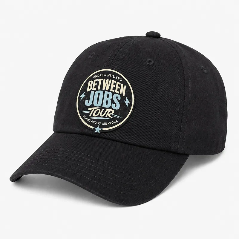 Between Jobs Tour dad hats in Black